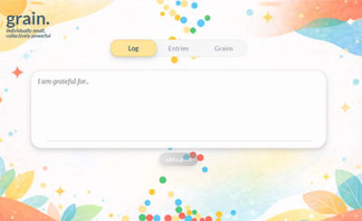 Screenshot of the grain. React app